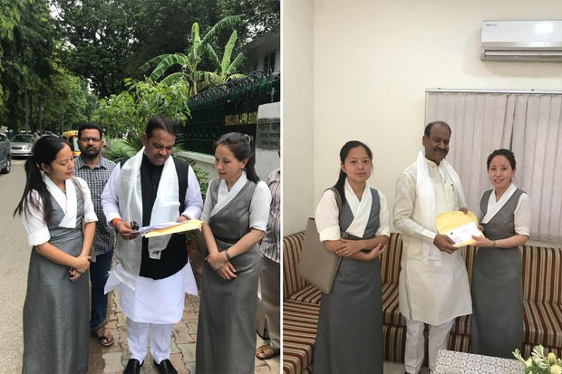 བོད་ཀྱི་གཞོན་ནུ་ལྷན་ཚོགས་ཀྱིས་རྒྱ་གར་ནང་བོད་དོན་ཞུ་གཏུགས་ཀྱི་ལས་འགུལ་སྐབས། ༢༠༡༨།༧།༢༠