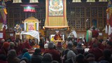 ལ་དྭགས་སུ་དགའ་ལྡན་ཁྲི་ཟུར་རི་རྫོང་རིན་པོ་ཆེ་མཆོག་གི་ཞེ་དགུའི་དགོངས་རྫོགས་མཆོད་འབུལ་གནང་བ།