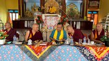 ཨ་རུ་ཎ་ཅལ་མངའ་སྡེའི་ཆོས་རིག་བློན་ཆེན་རྫོང་དཀར་ཆོས་སྡེའི་གྲྭ་ཚང་དུ་ཕེབས་པ།